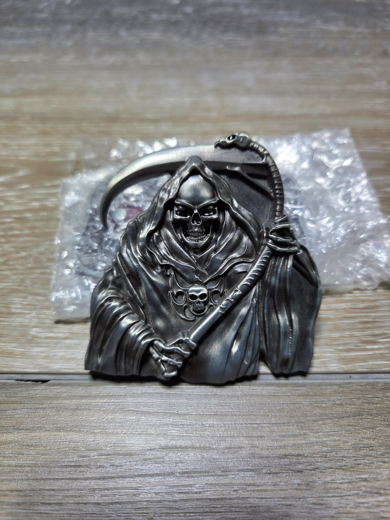 Fun Buckles Grim Reaper Scythe Metal Belt Buckle Gothic Biker
