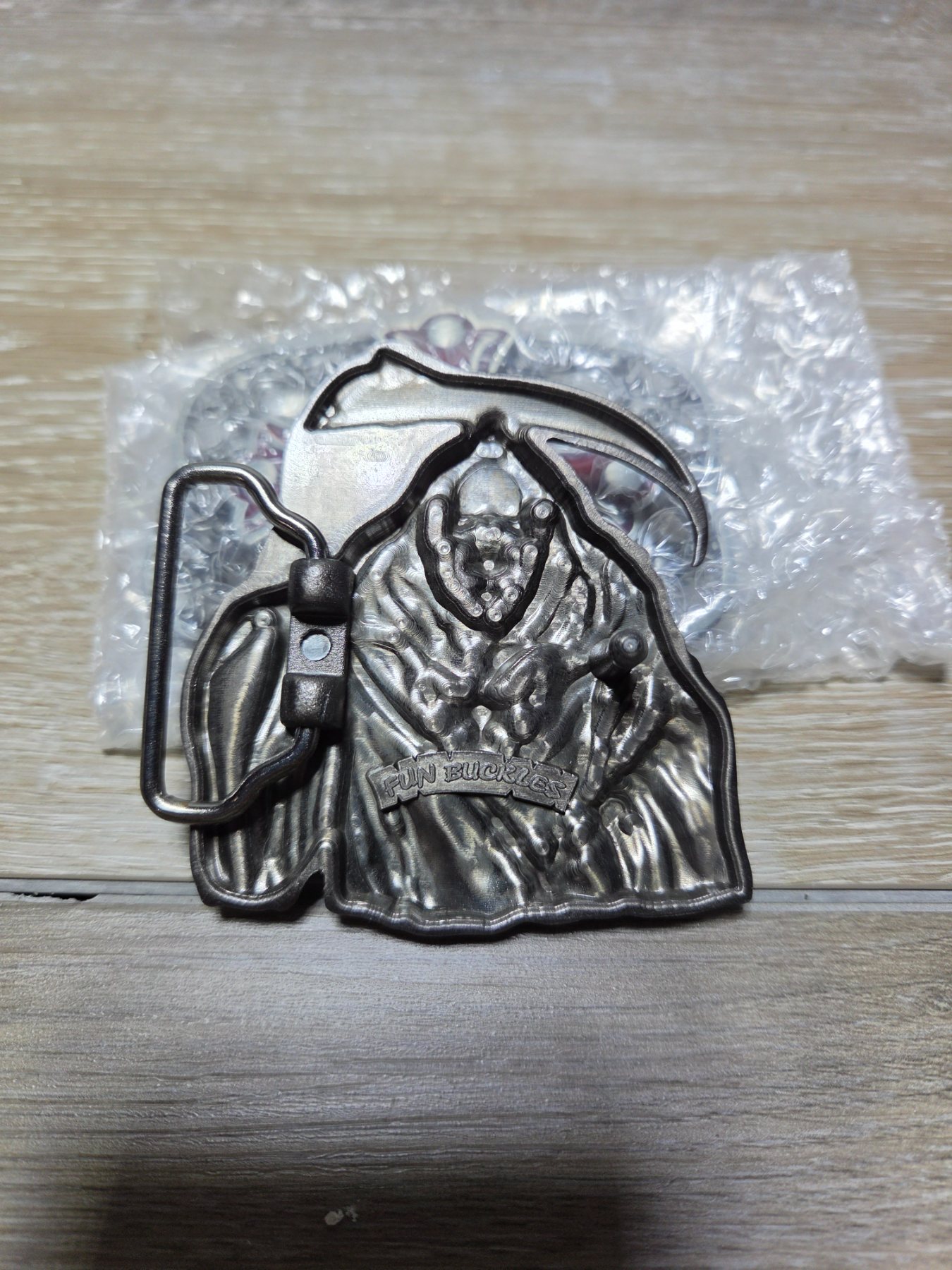 Fun Buckles Grim Reaper Scythe Metal Belt Buckle Gothic Biker - Image 2