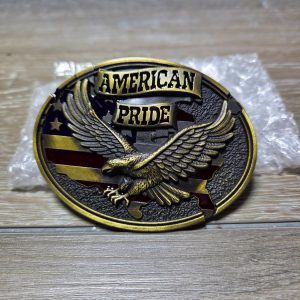American Pride Bald Eagle USA Flag Patriotic Metal Belt Buckle