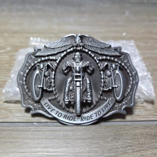 Live to Ride Ride to Live Motorcycle Eagle Metal Belt Buckle