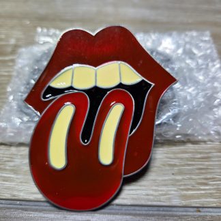 Rolling Stones Tongue Logo Metal Enamel Belt Buckle Red Black
