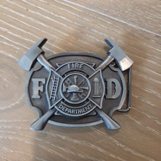 Fire Department Firefighter FD Crossed Axes Metal Belt Buckle