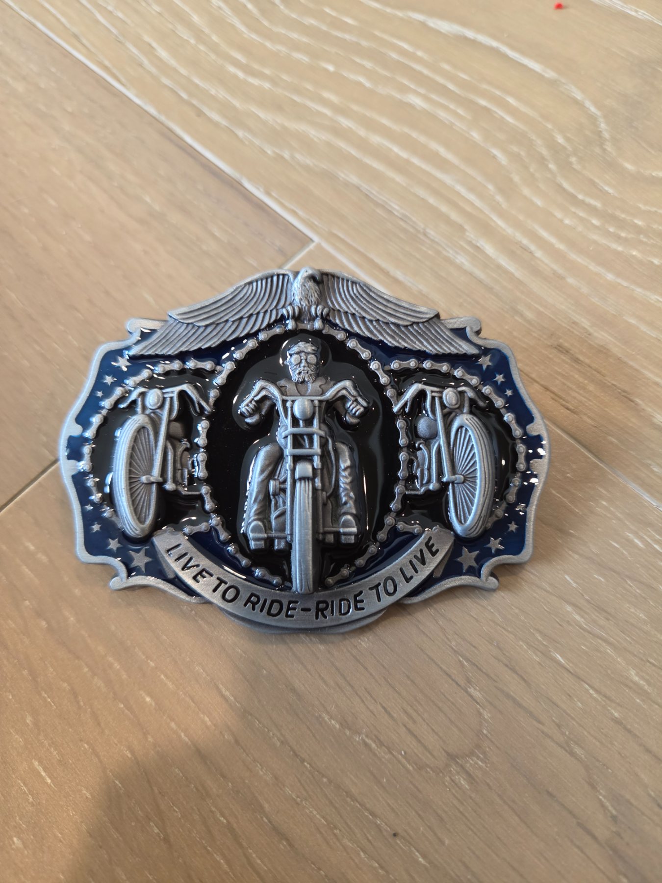Live to Ride Ride to Live Motorcycle Eagle Biker Belt Buckle