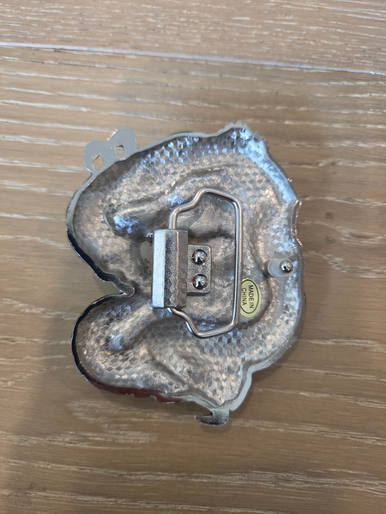 Green Enamel 3D Chinese Dragon Belt Buckle Red Eye Silver Tone - Image 2