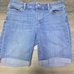 Talbots Flawless Girlfriend Denim Shorts Women's 10 Blue Cuffed