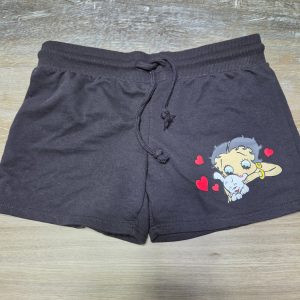 Betty Boop Drawstring Graphic Sweat Shorts Juniors M 7/9 Black