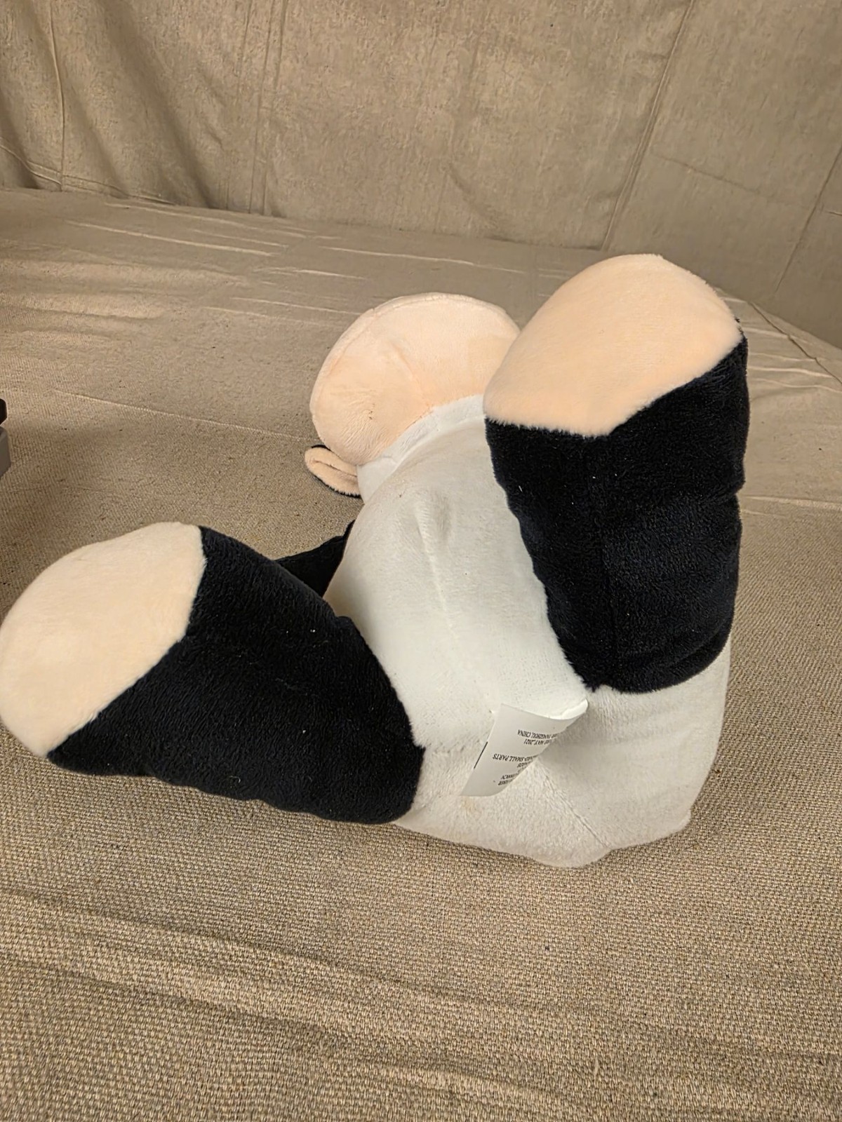 Plush Cow Stuffed Animal Black White Pink Horns Soft Toy - Image 4