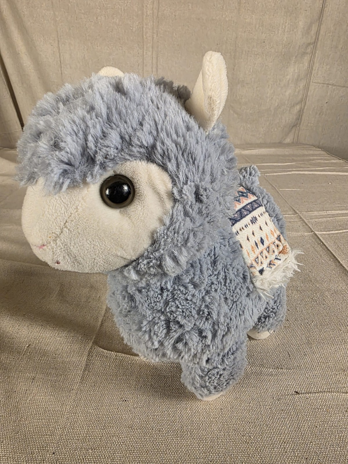 Kellytoy Plush Llama Alpaca Gray Blue with Saddle Blanket 10" - Image 2
