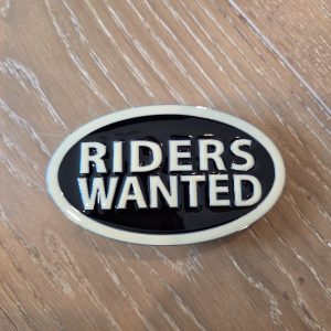 2005 Riders Wanted Oval Black Silver Motorcycle Belt Buckle