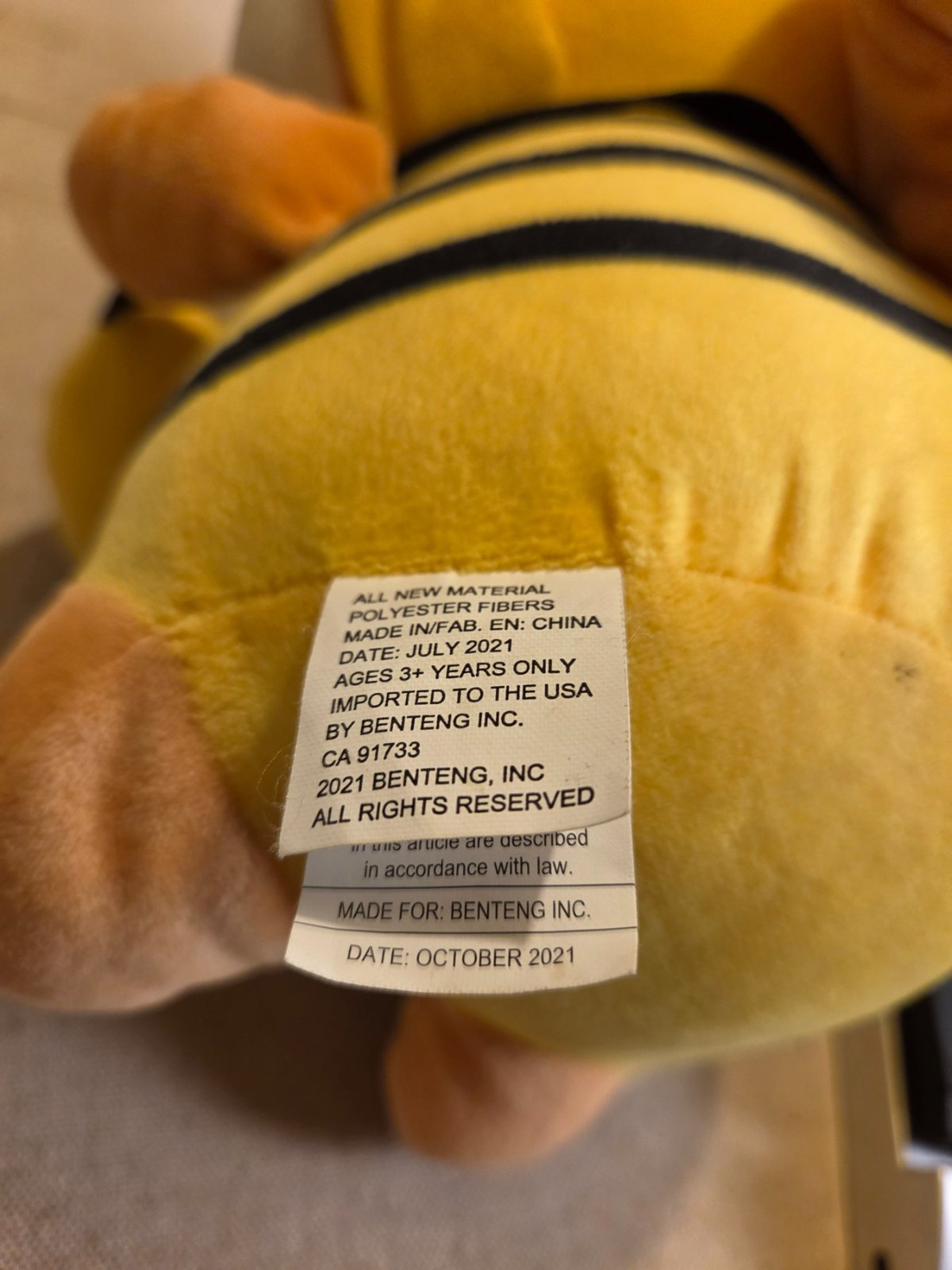 Corgi Shiba Inu Squirrel Plush in Yellow Bee Costume 14 Inch - Image 6