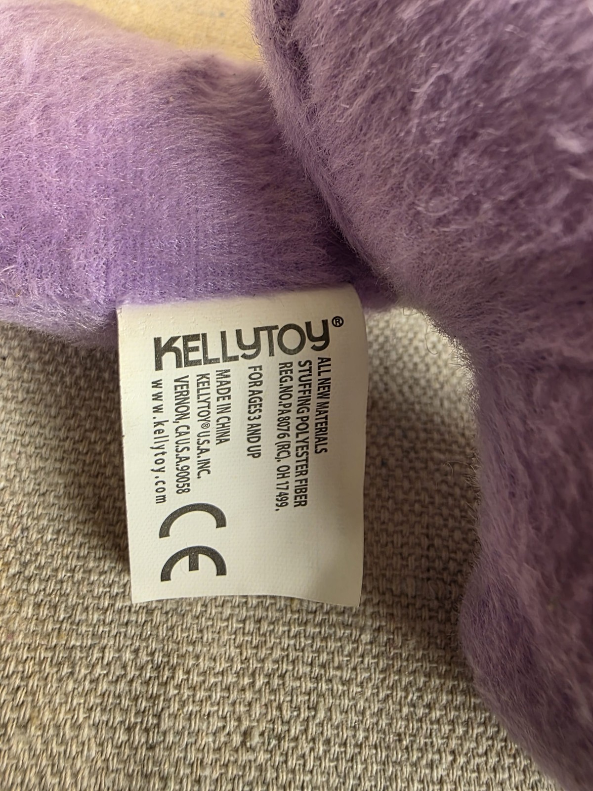 The Original Beanpals Purple Plush Bear Holding Flower by Kellytoy - Image 5