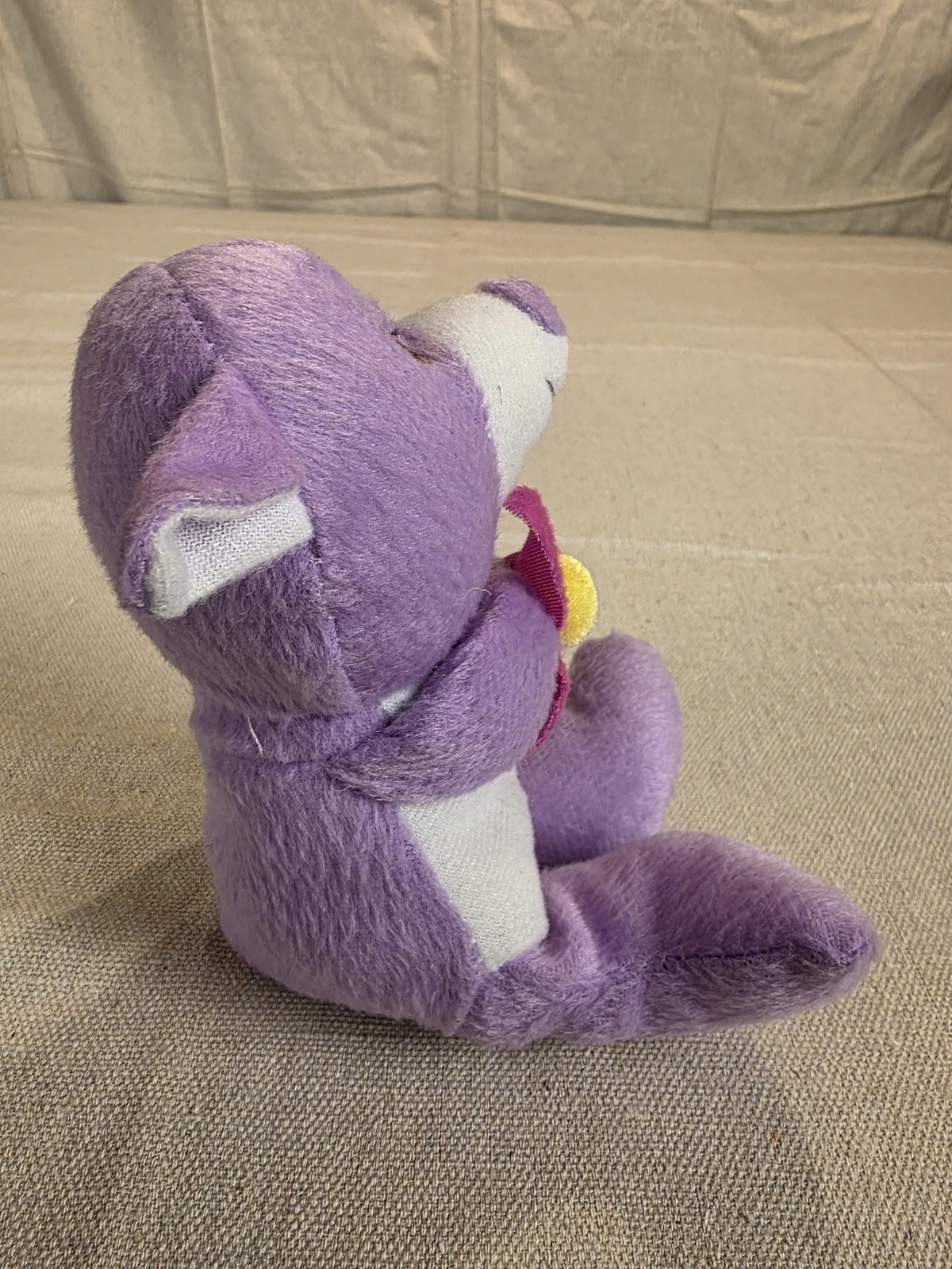 The Original Beanpals Purple Plush Bear Holding Flower by Kellytoy - Image 7