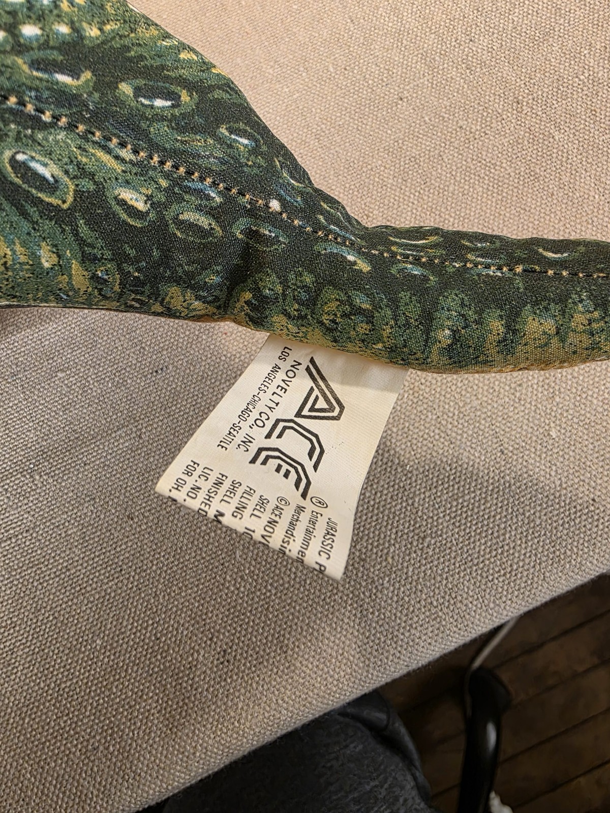 Vintage 1992 Jurassic Park Triceratops Plush Dinosaur ACE Novelty Co - Image 8
