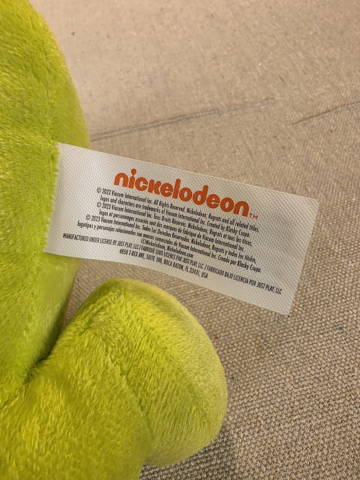 Nickelodeon Rugrats Reptar Plush Toy 9" Green Dinosaur 2023 - Image 4