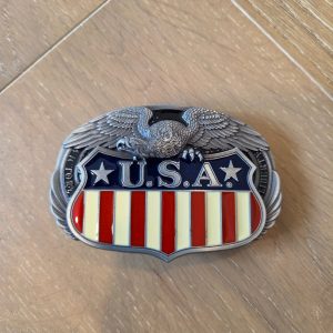 USA American Eagle Shield Patriotic Metal Belt Buckle