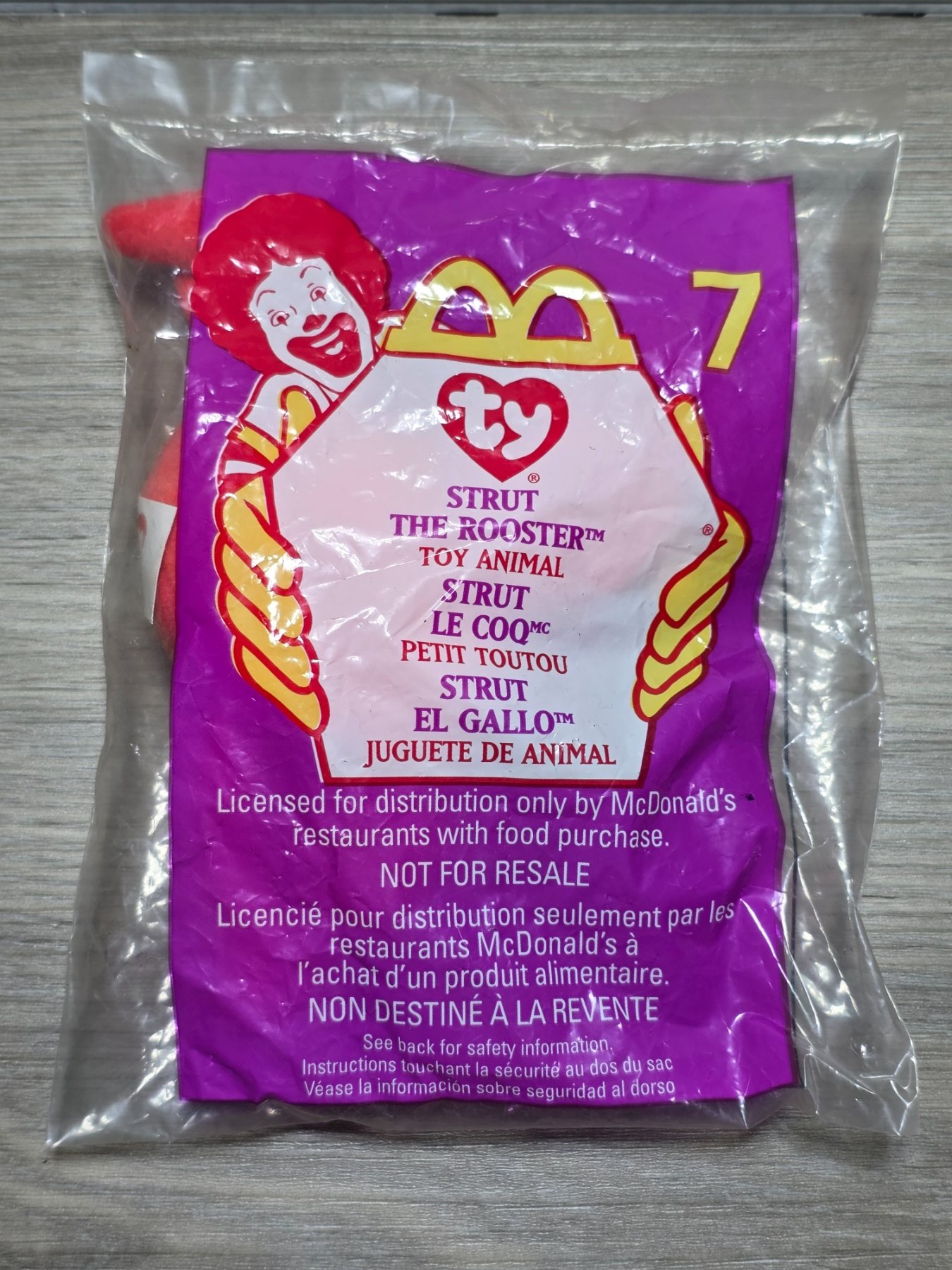 1999 McDonald's Ty Teenie Beanie Babies #7 Strut the Rooster