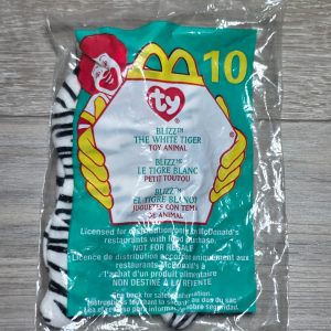 2000 McDonald's Ty Teenie Beanie Baby #10 Blizz White Tiger