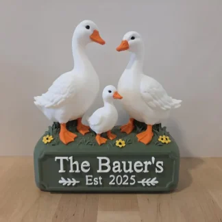 Personalized Goose Family Sign | Custom Last Name & Established Year