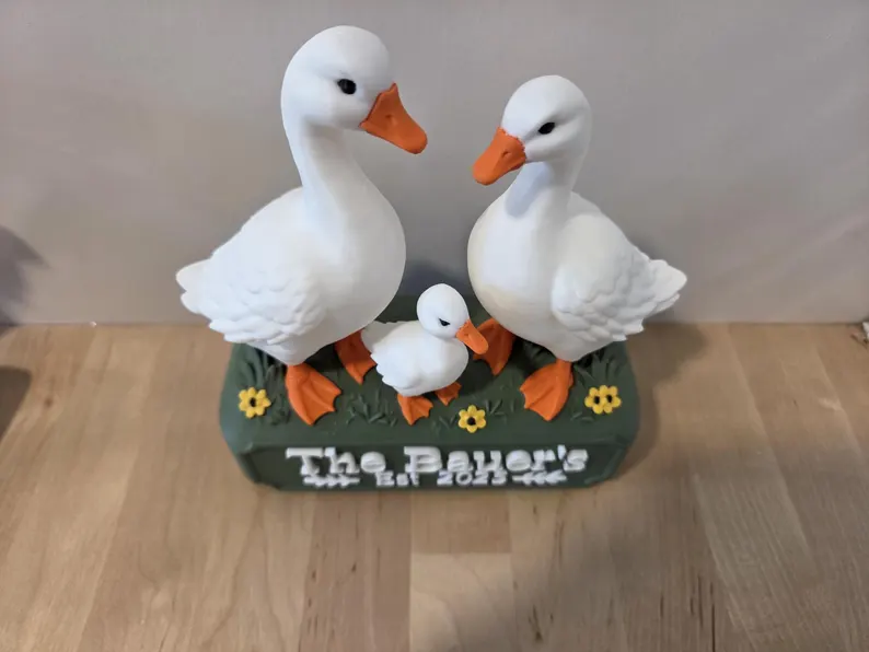 Personalized Goose Family Sign | Custom Last Name & Established Year - Image 3