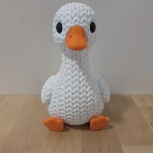 3D Printed Knit Goose Figurine – Textured Farm Animal Shelf Decor