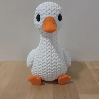 3D Printed Knit Goose Figurine – Textured Farm Animal Shelf Decor