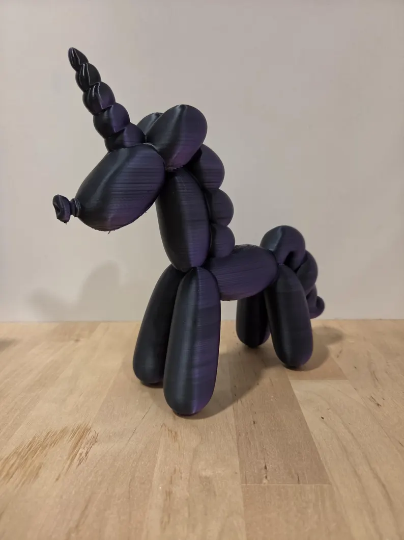 Balloon Unicorn Figurine – 7.5 Inch Purple Unicorn