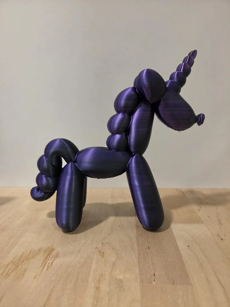 Balloon Unicorn Figurine – 7.5 Inch Purple Unicorn - Image 2