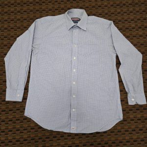 Vineyard Vines Murray Shirt Blue Check Button Front Whale Logo Men’s Size Large