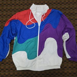 Petites Architect Colorblock Windbreaker Jacket Vintage 90s Nylon Zip Up Size...