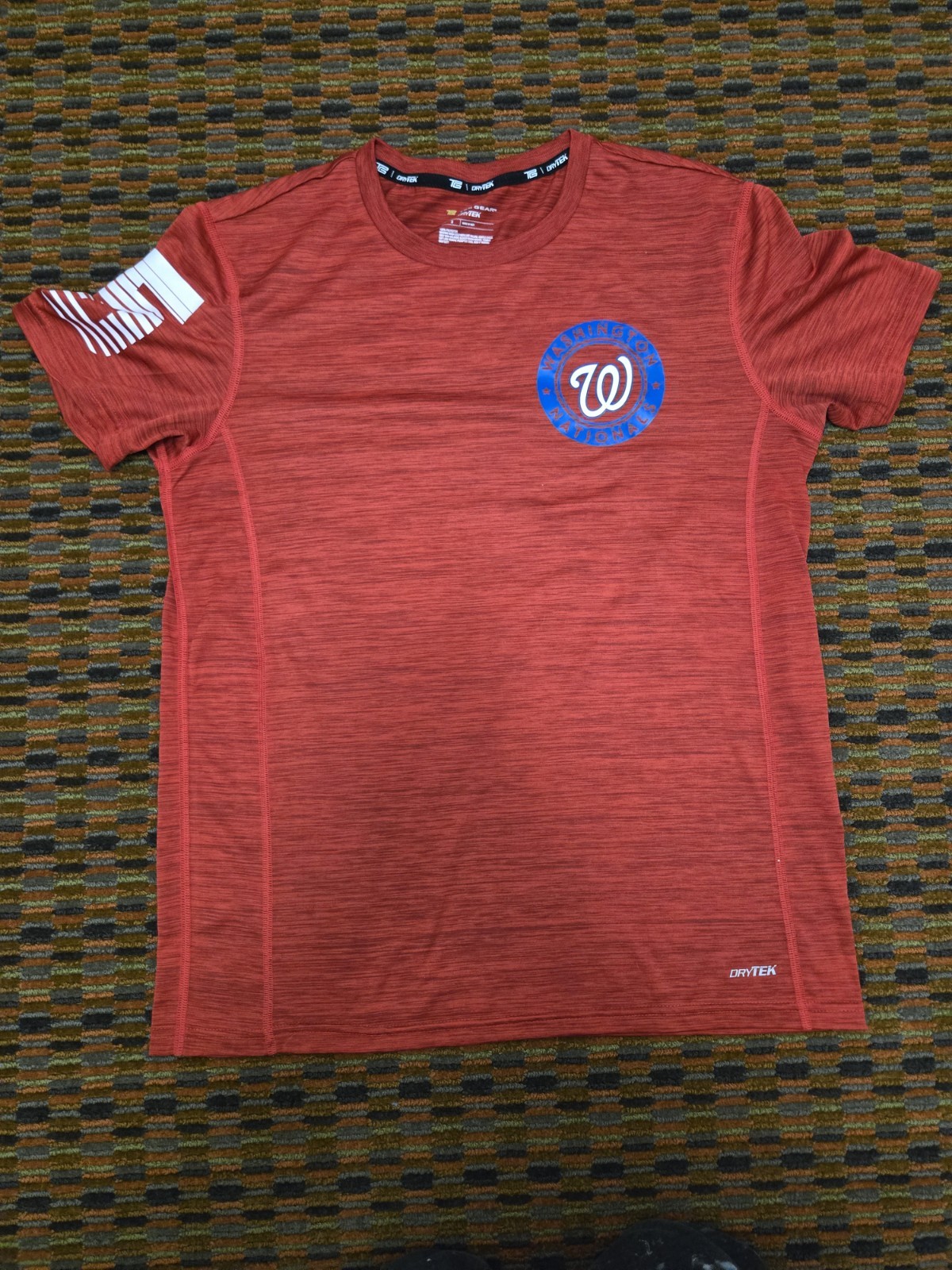 Washington Nationals Tek Gear DryTek Shirt Red Short Sleeve MLB Mens Small
