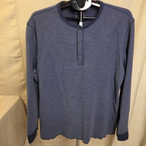 UNTUCKit Men's Long Sleeve Henley Shirt XX-Large Navy Blue