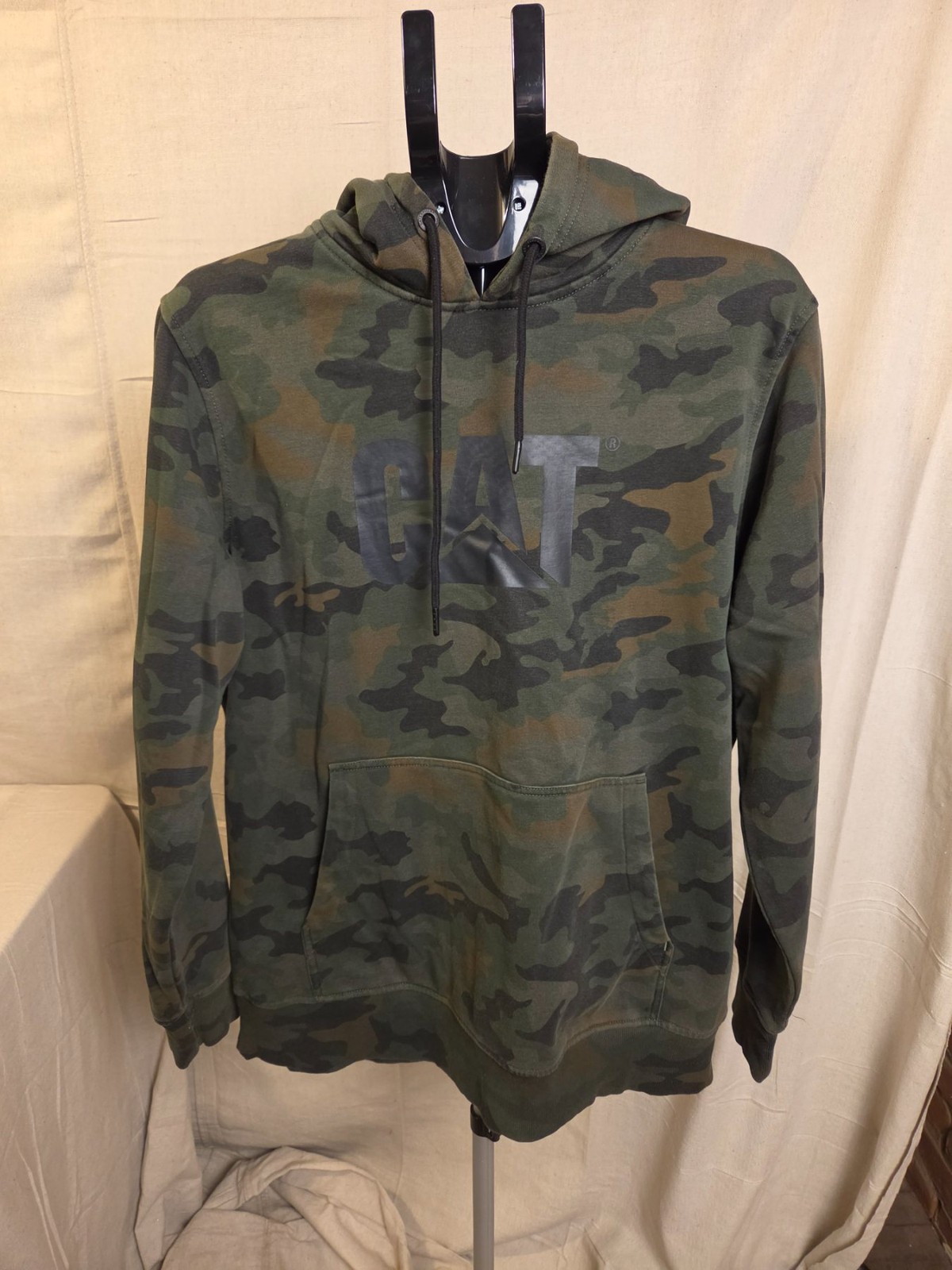 Caterpillar Hoodie Camouflage Pullover Men's Large CAT Logo