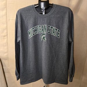 Gildan Michigan State Long Sleeve T-Shirt Men's Large Gray