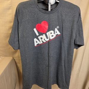 I Love Aruba Graphic T-Shirt Mens Large Gray No Tag