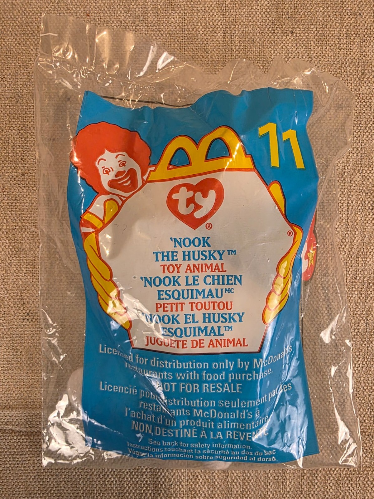 Ty Teenie Beanie Nook The Husky McDonald's Happy Meal Toy 1999 #11