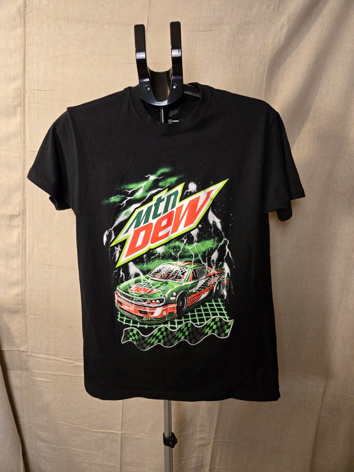 Mountain Dew Racing Graphic T-Shirt Mens Large Black