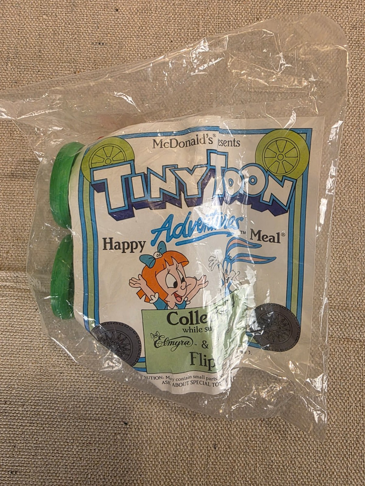1990 McDonald's Tiny Toon Adventures Elmyra & Buster Flip Car Toy NEW