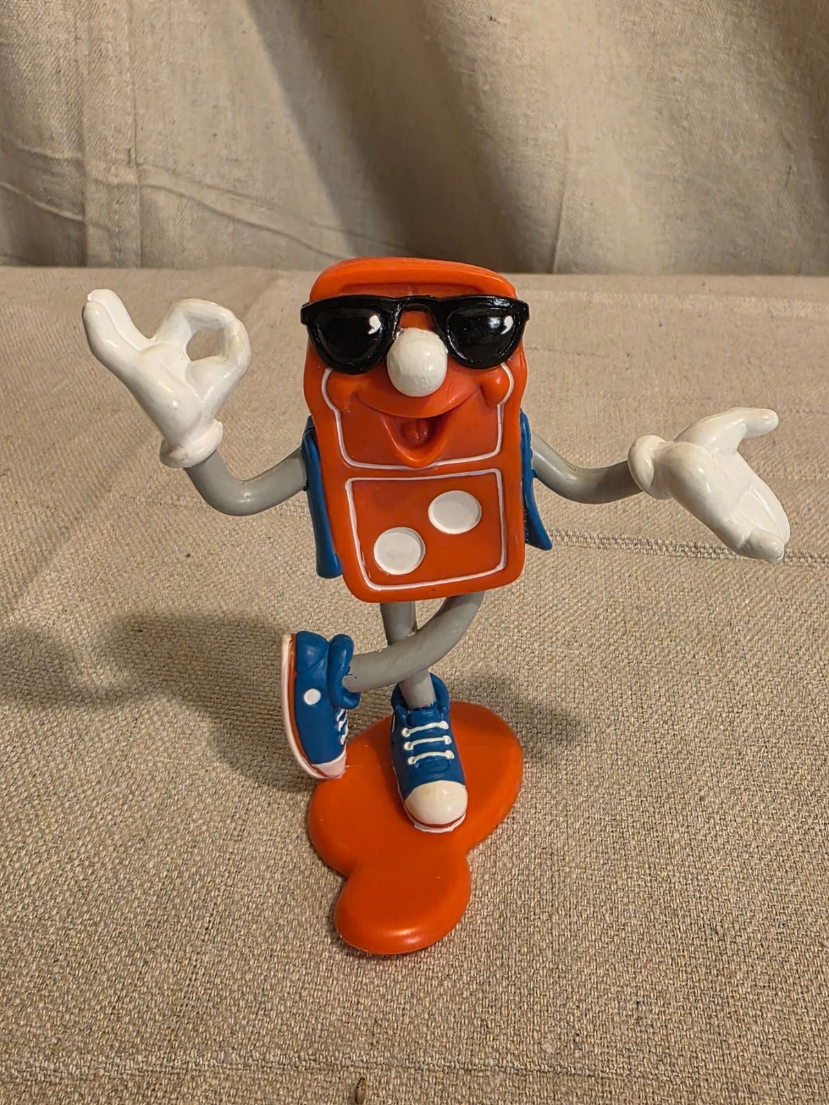 Vintage 1993 Domino's Pizza Donny Domino PVC Figure with Sunglasses