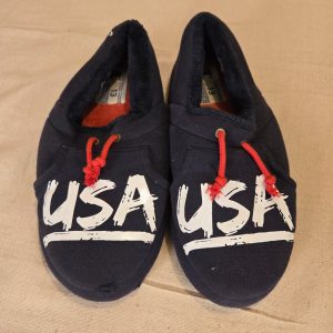 Champion Slippers USA Print Size 13 Navy Blue Red Stars