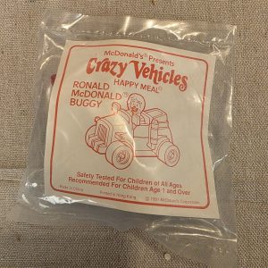 Vintage 1991 McDonald's Crazy Vehicles Ronald McDonald Buggy Toy NEW