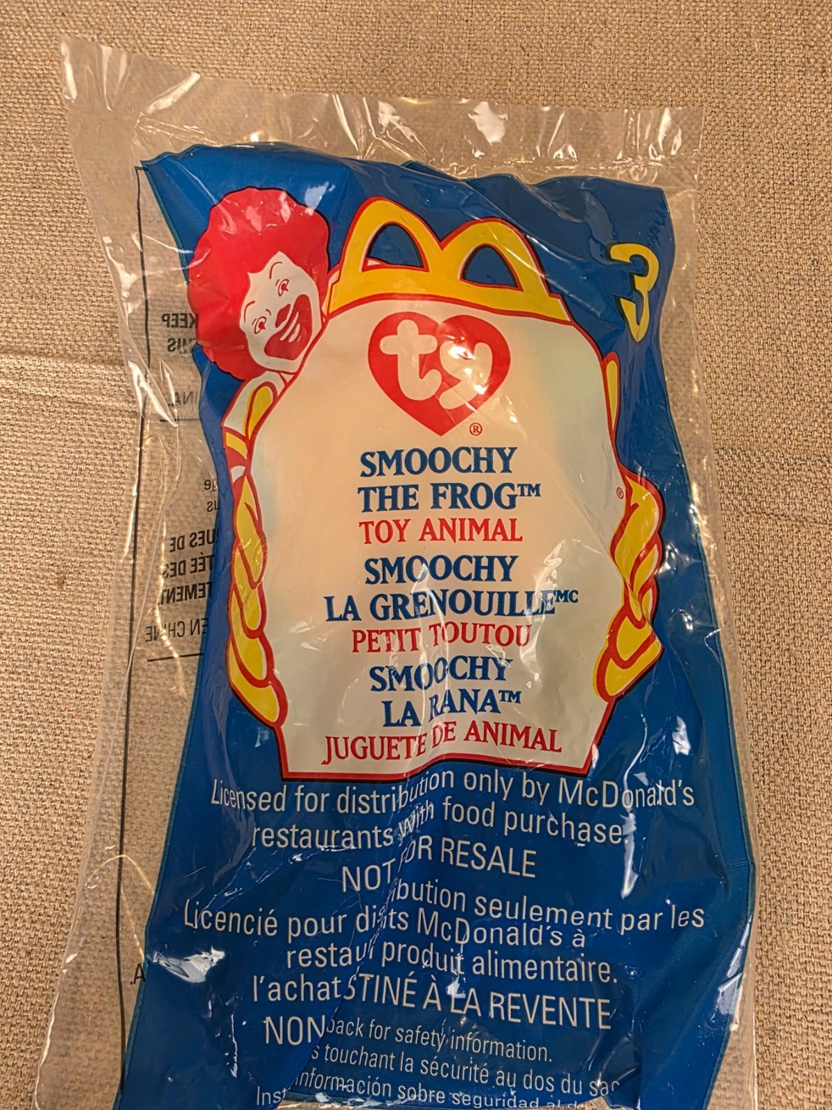 TY Smoochy The Frog #3 McDonald's Happy Meal Toy 1999 NEW