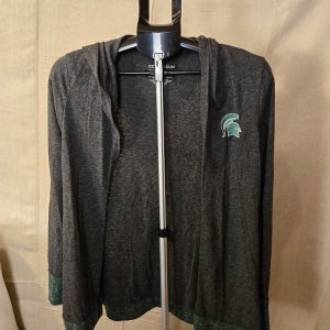 Colosseum Michigan State Spartans Womens Hoodie Cardigan Large Grey Green