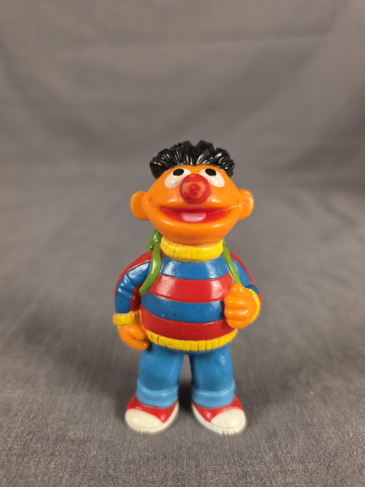 Vintage Sesame Street Ernie w/ Backpack PVC Toy Figure