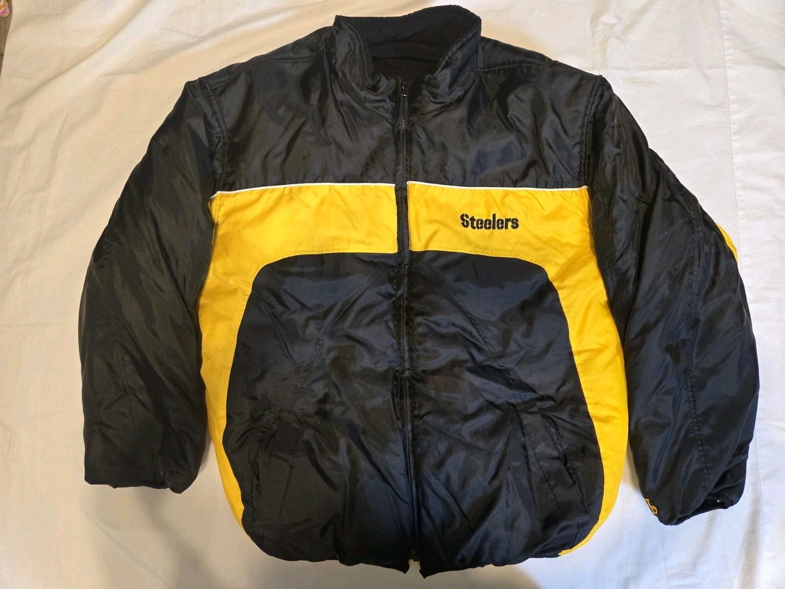 Vintage Pittsburgh Steelers Zip Front Sideline Jacket Reversible XXL