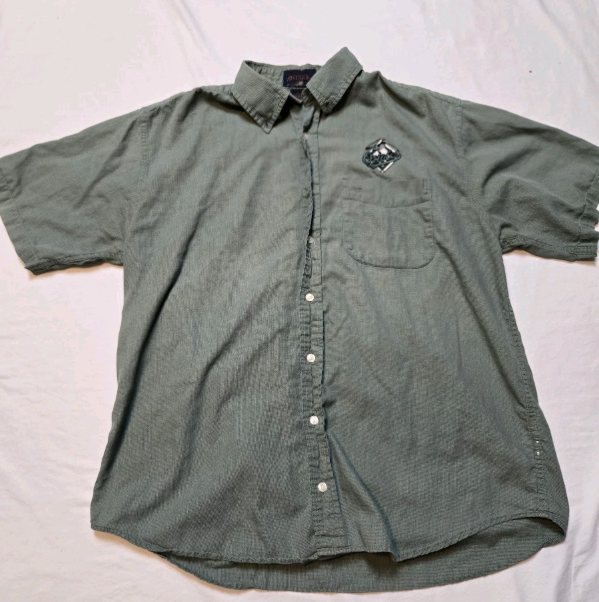 Vintage Antigua Sport *Baltimore Orioles Green Short Sleeve Button Down* Large