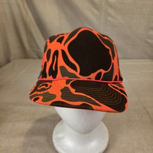 Vintage Orange Camo Mesh Trucker Hat One Size Fits All