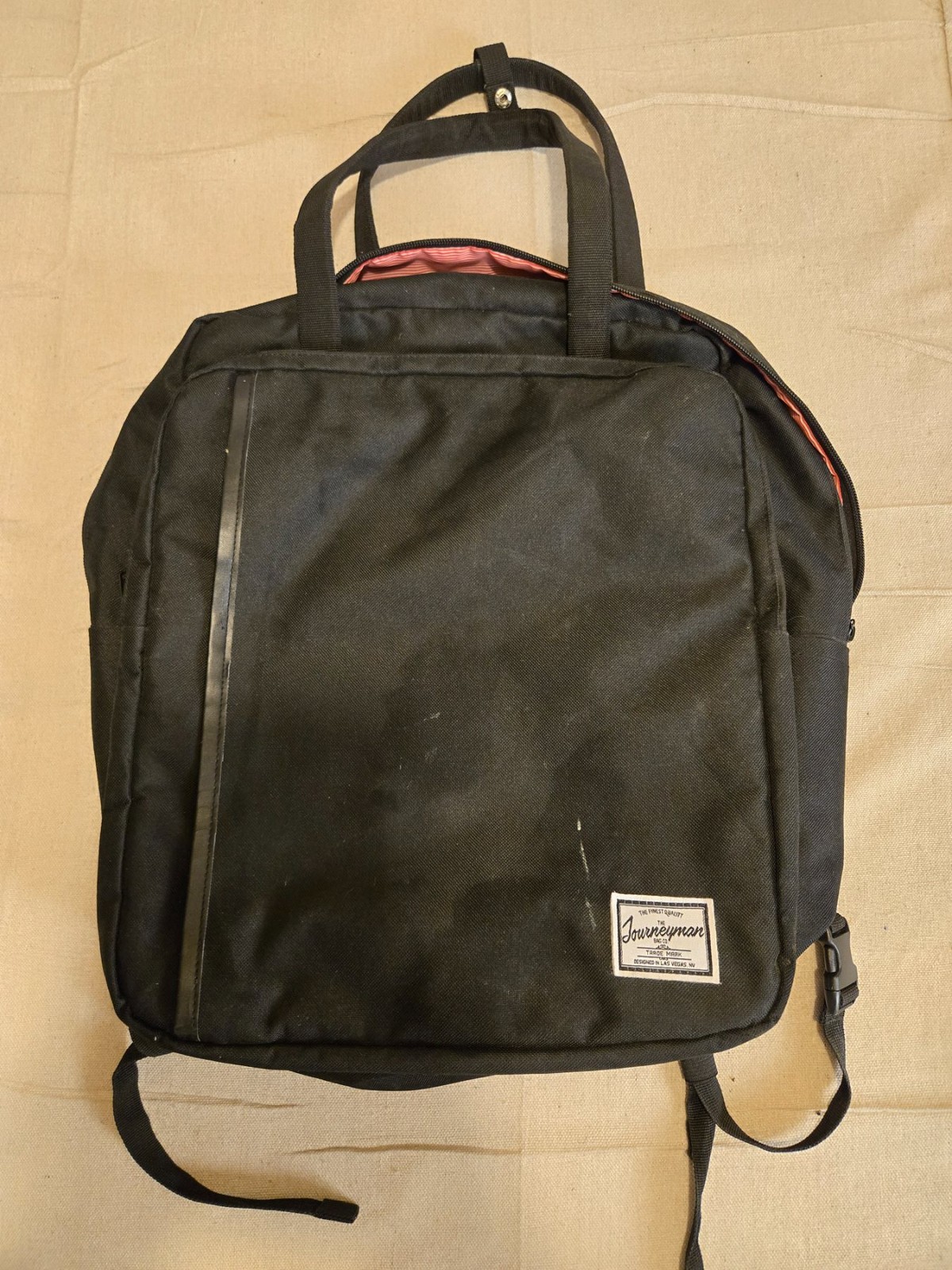 The Journeyman Bag Co Laptop Convertible Backpack Black