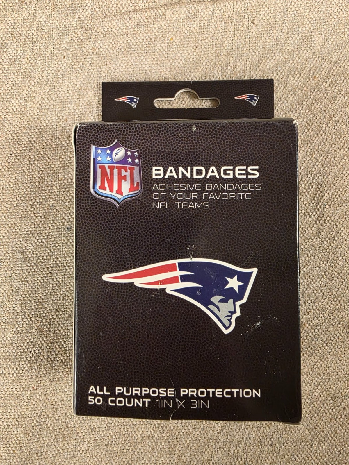 NFL New England Patriots Adhesive Bandages 50 Count All Purpose Protection