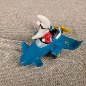 Vintage 1988 McDonald's Mac Tonight Moon Man Blue Airplane Toy