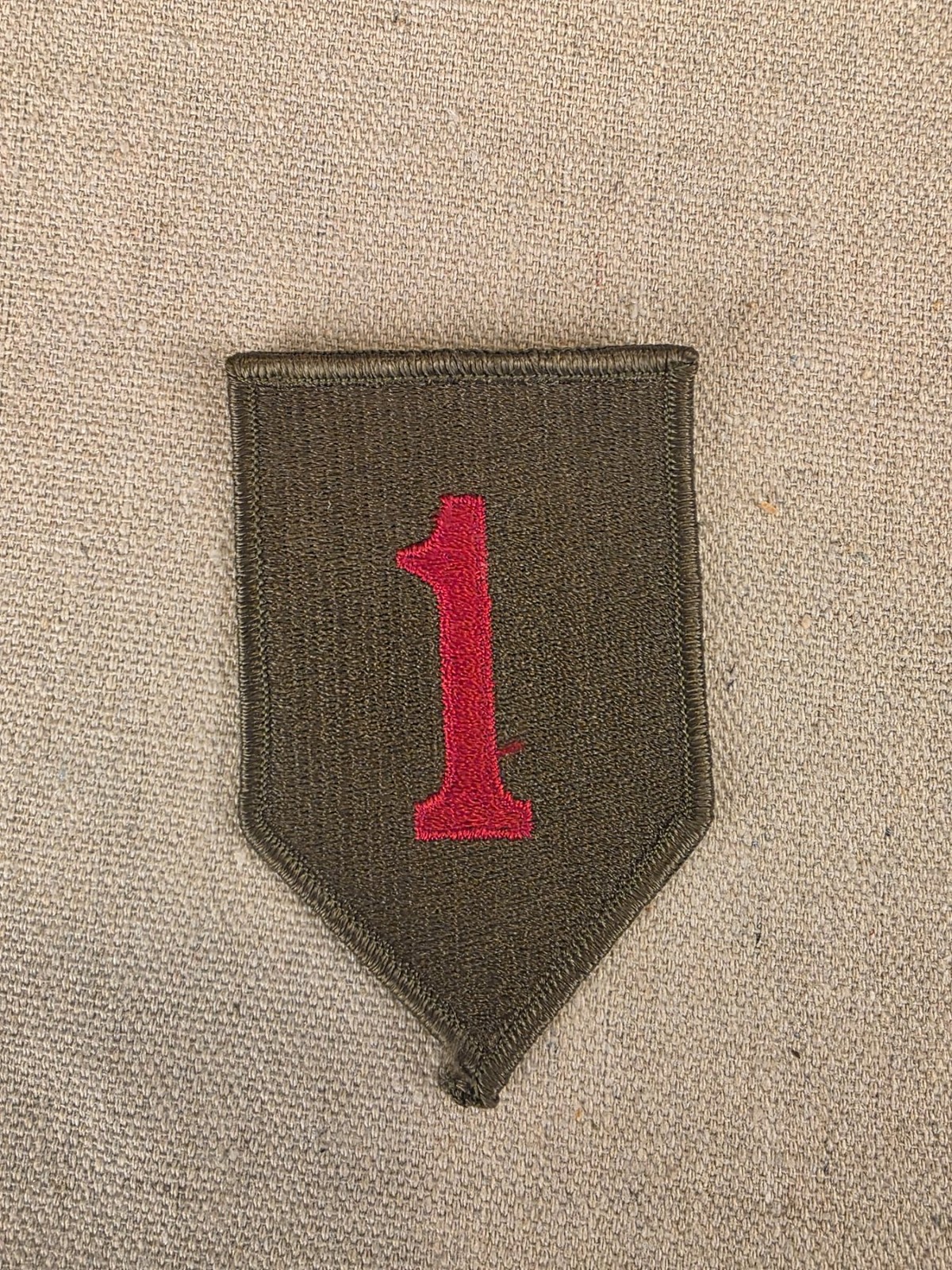 1st Infantry Division Military Patch Embroidered Red Number 1